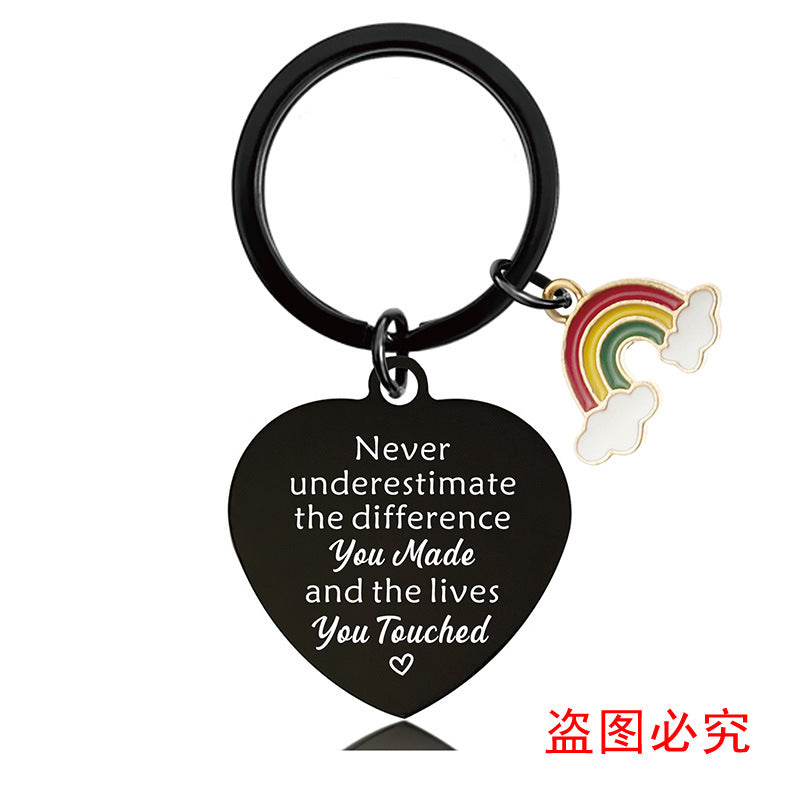 Wholesale Teacher's Day Stainless Steel Keychain Thanksgiving